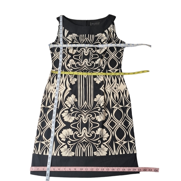 Connected Apparel Pencil Cream & Black Women's Sleeveless Dress 10 - Picture 11 of 14